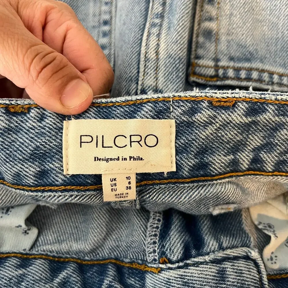 Pilcro‎ Anthropologie Madi Front Slit Denim Maxi Skirt Summer Wash Size 6_5